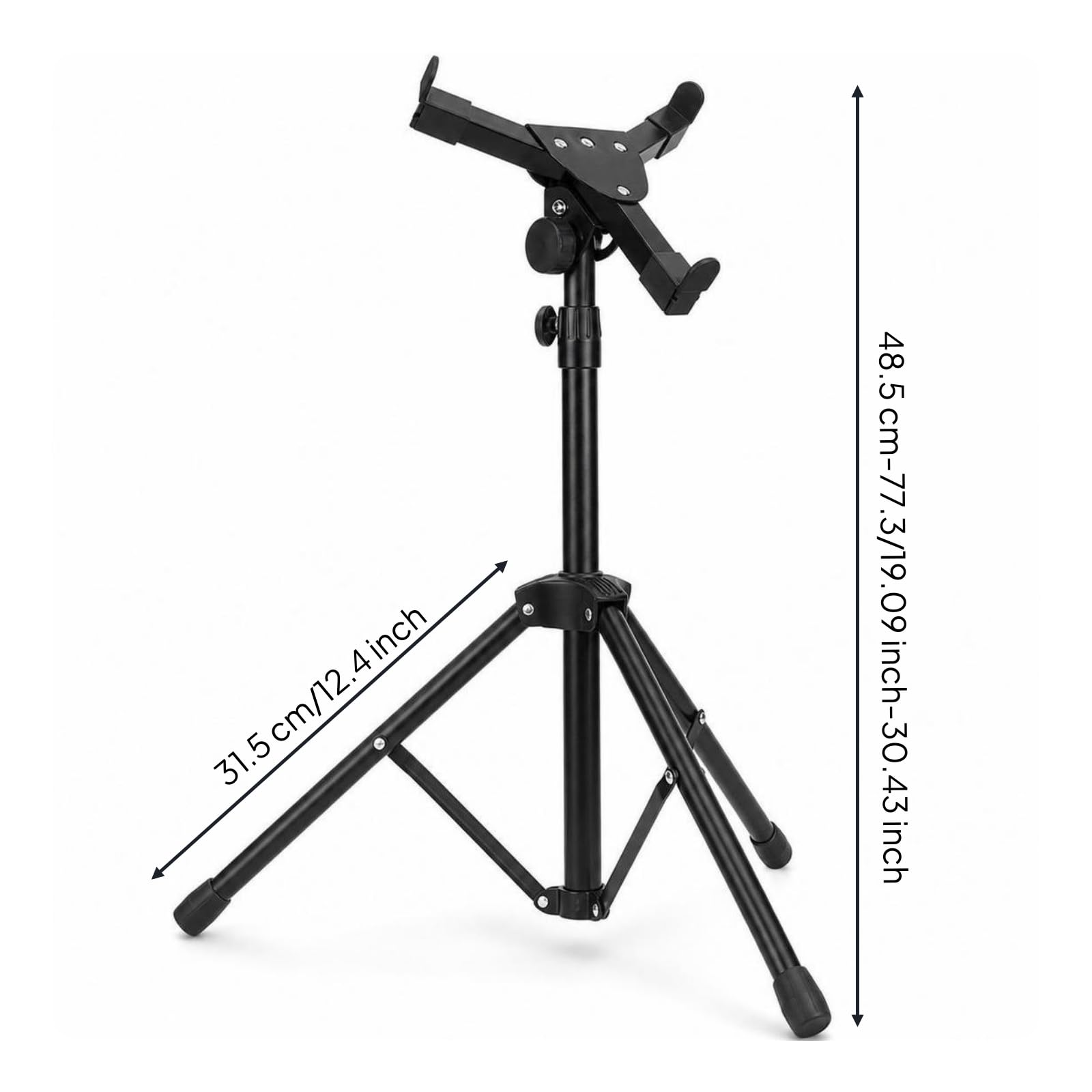 Perfeclan Soporte de Caja Ajustable Soporte de Tambor Trípode Compacto Diámetro de Tubo 2.5 Cm Base 31.5 Cm Aleación con Almohadillas Protectoras Altura