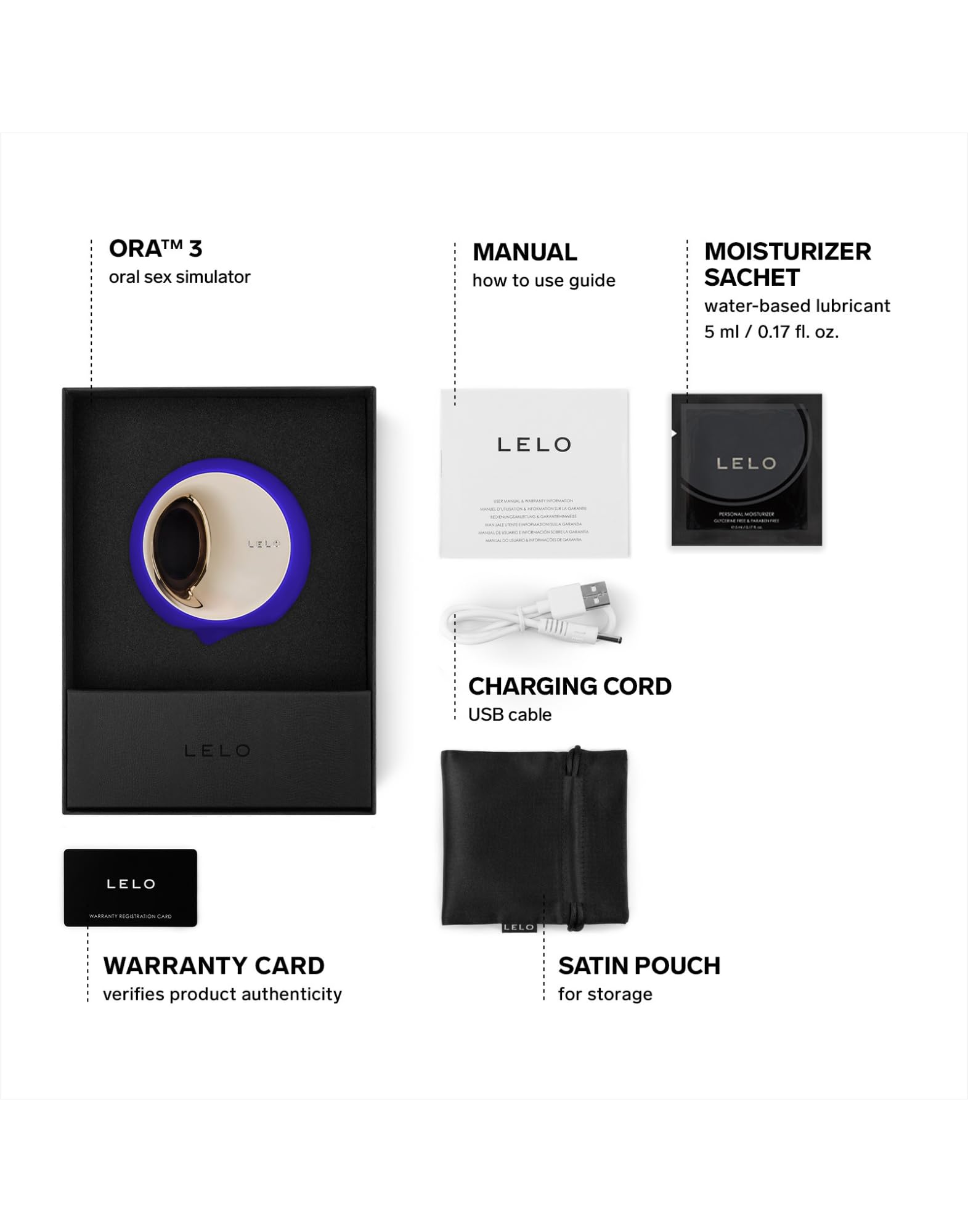 LELO - ORA 3 ORAL SEX SIMULATOR MIDNIGHT BLUE