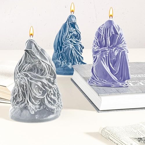 Miniatura 3 de Molde de vela de calavera Dios de la muerte, molde de silicona 3D Man Ghost Candle Making Moldes para jabón y arcilla para fundición de resina,