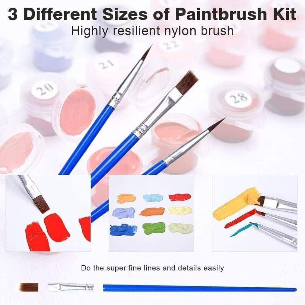 Malowanie według liczb, dla dorosłych, malowanie według liczb, karta malarska według numerów, zestaw "zrób to sam", ręcznie malowany obraz olejny dla początkujących, dorosłych, z 3 pędzlami i farbą