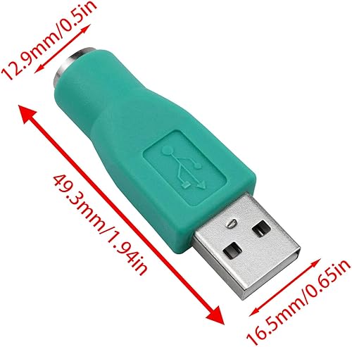 Miniatura 3 de Dsjnf Adaptador USB a PS2 PS2 hembra a USB macho adaptador convertidor verde para mouse y teclado 4 unids