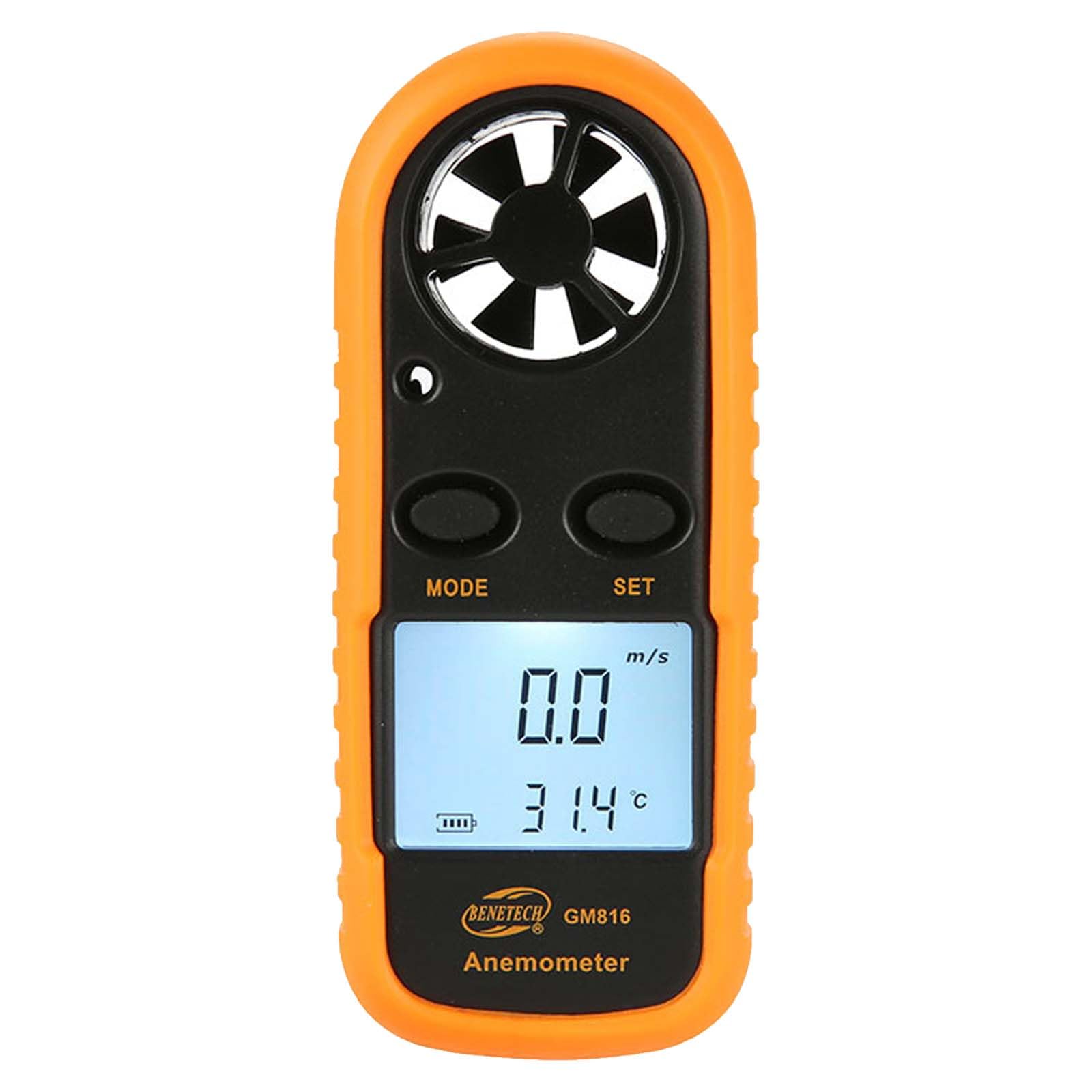Anémomètre numérique portable pour mesurer la vitesse du vent/la température/le refroidissement éolien, pour drone, voile, surf, pêche