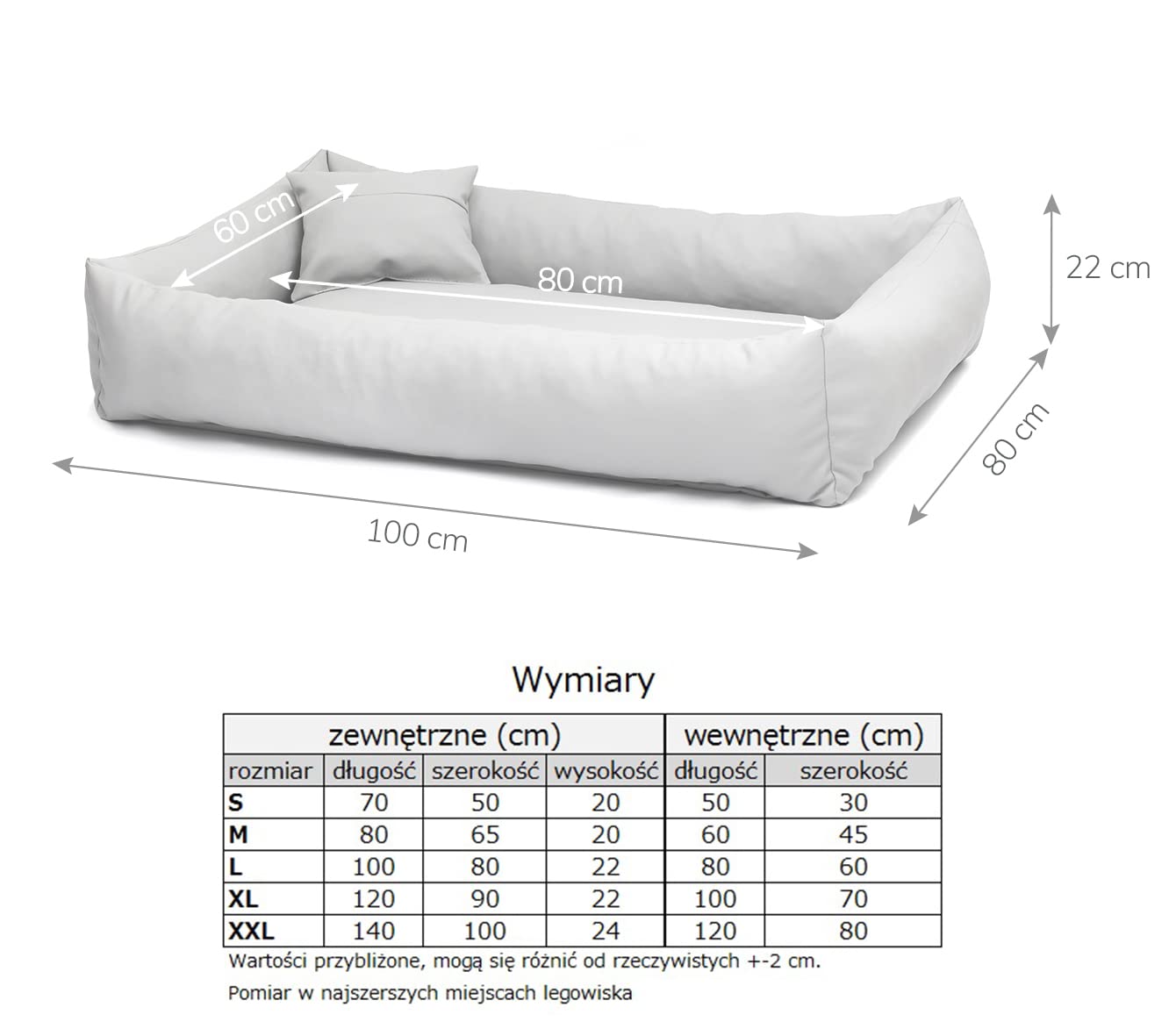 Juelle Legowisko dla Psa ze Sztucznej Skóry, Puszysta Poduszka dla Psa, Legowisko dla Dużych Psów, Miękka i Elegancka Sofa dla psa, Elmo S-XXL (100x80 cm, Czarny)