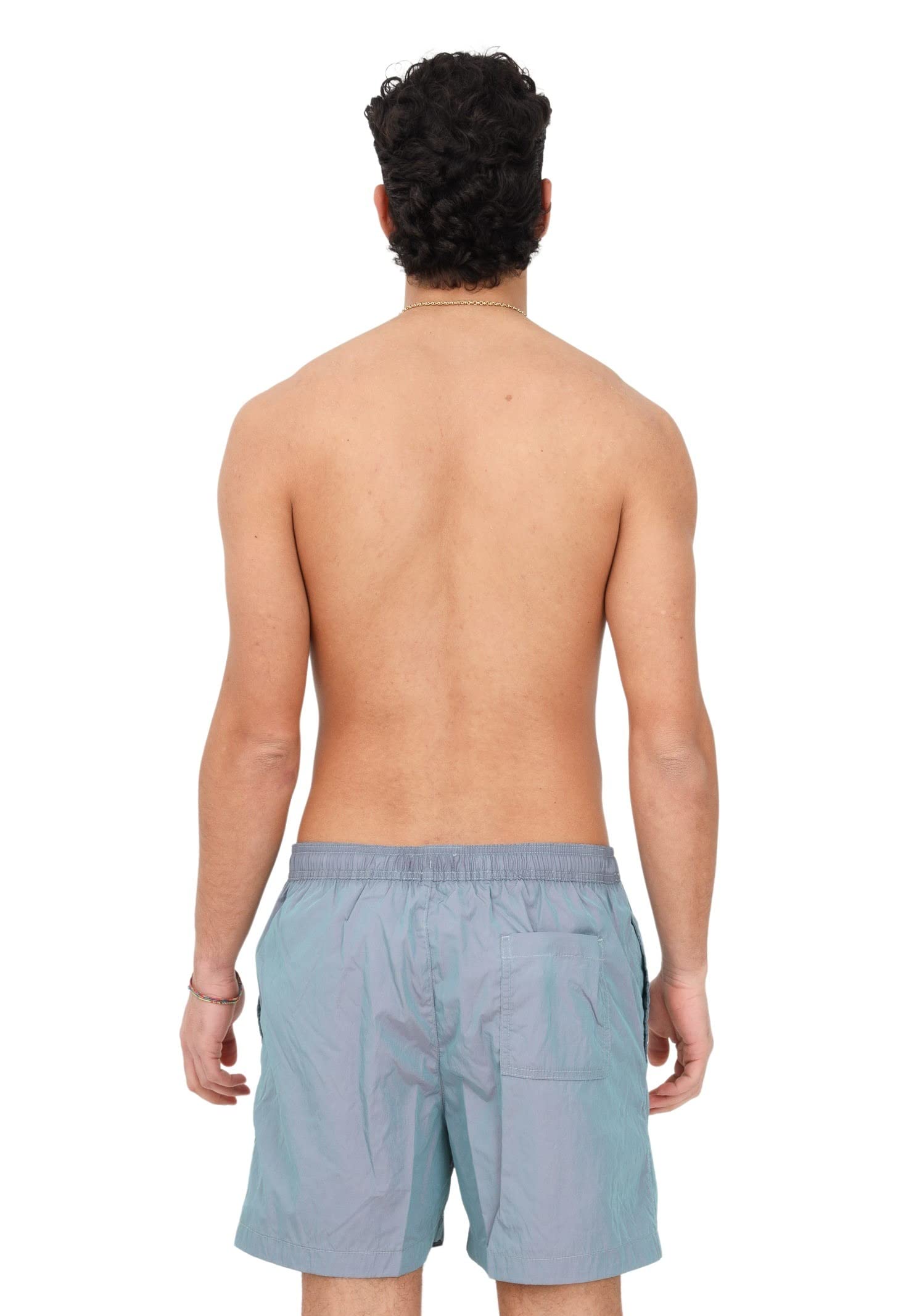 Calvin Klein Beachwear Uomo Grigio Shorts Mare Grigio da Uomo con Patch Logo M