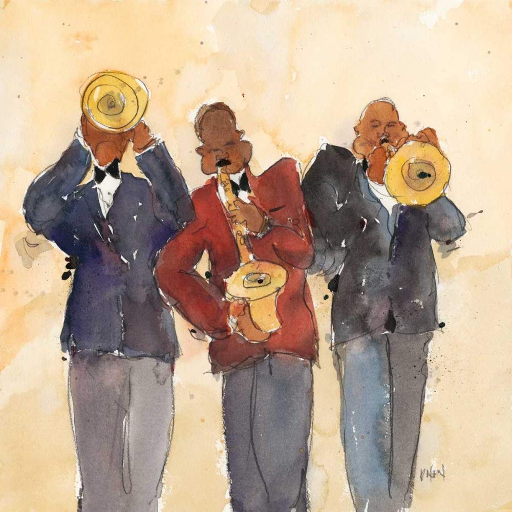TELA CON AMERICAN-BOX Jazz Trio I Dixon Samuel - Musica quadrata Stampa artistica Immagine arte stampa telaio tela cornice cornice cornice galleggiante 24_X_24_in