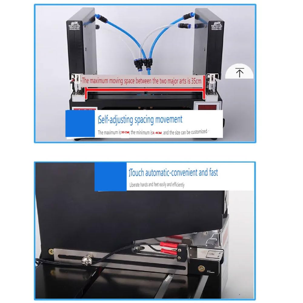 Elektrische Sattelbindemaschine, Doppelkopf-Pneumatikhefter, 100 mm Papiertiefe, 35 Blatt Kapazität, verstellbarer Klammerabstand, für Druck & Bürogebrauch