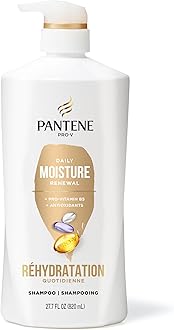 Pantene Shampoo & Conditioner Set, Daily Moisture Renewal - Pro-V Nutrients for Dry, Color-Treated, Straight to Curly Hair, 72-Hour Hydration & Softness, 52.8 Oz Total + Miracle Rescue Shot (0.5 Oz)
