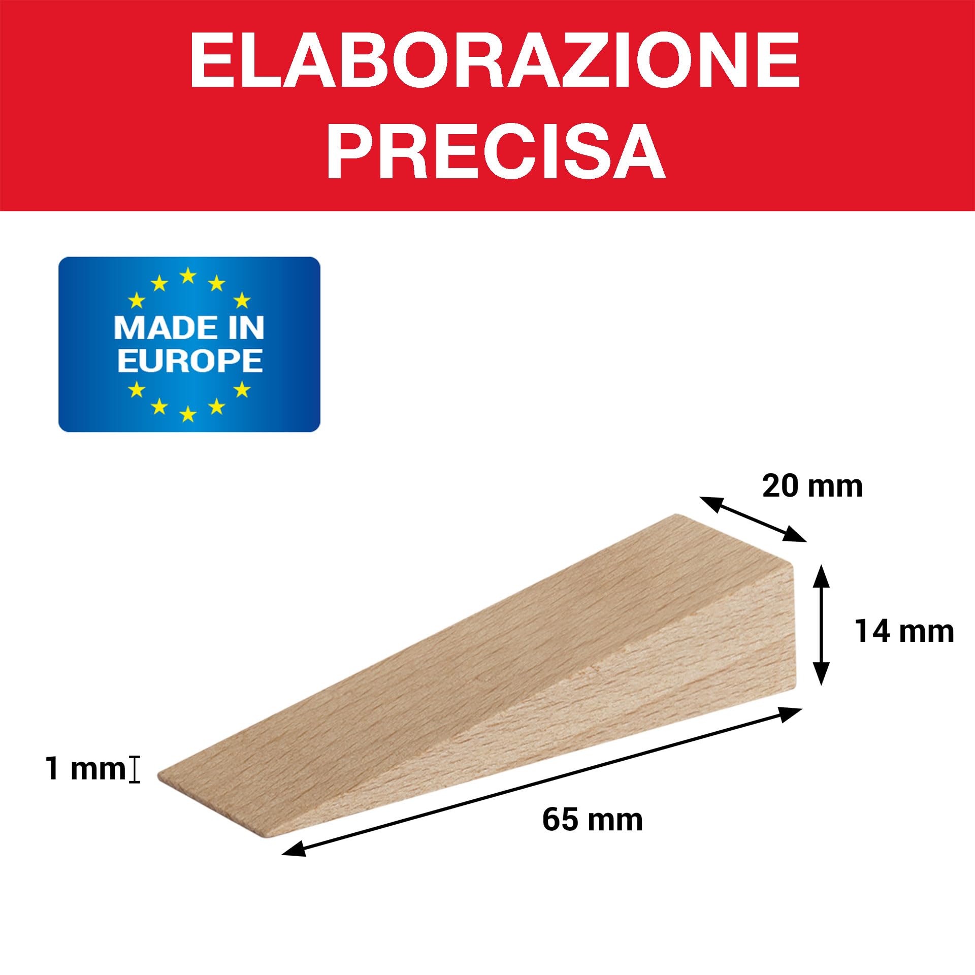 LouMaxx Set di 10 cunei in legno di faggio naturale – duri come cuneo turco – cunei di montaggio – made in Europe