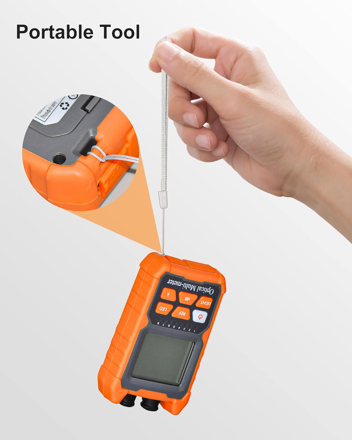 Optical Fiber Power Meter, with 2mW Visual Fault Locator, FC/SC/ST Interface, Portable OPM-VFL Fiber Optic Cable Tester, Supporting RJ45 Testing, Non-Rechargeable Needing Battery