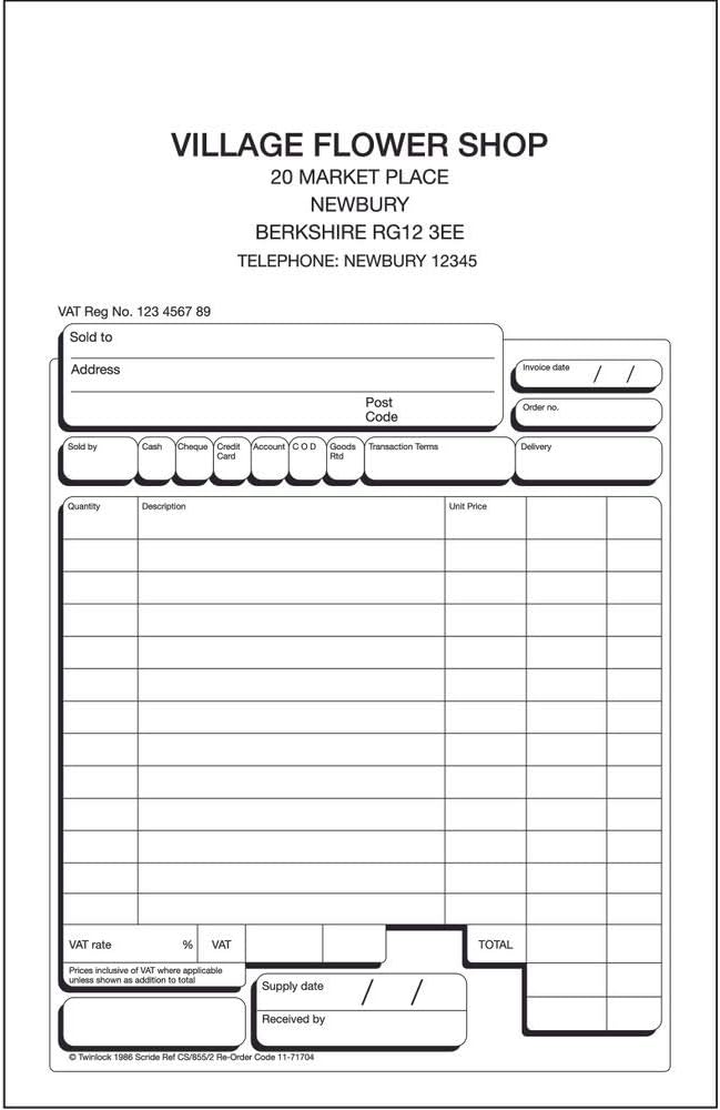 Rexel Twinlock Scribe 654 Sales Receipt 2 Part Refill ,White (Pack of 100)