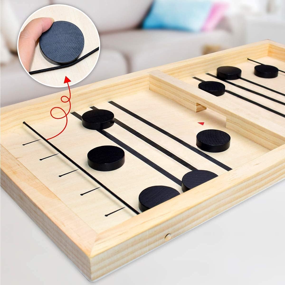 Agore Fast Sling Puck Game, Wooden Hockey Table Game, Table Battle Game for Kids and Adults, Football Winner Board Games for Family, Birthday Gift. (Large Size, 22.7 in x 12.5 in) : Toys & Games