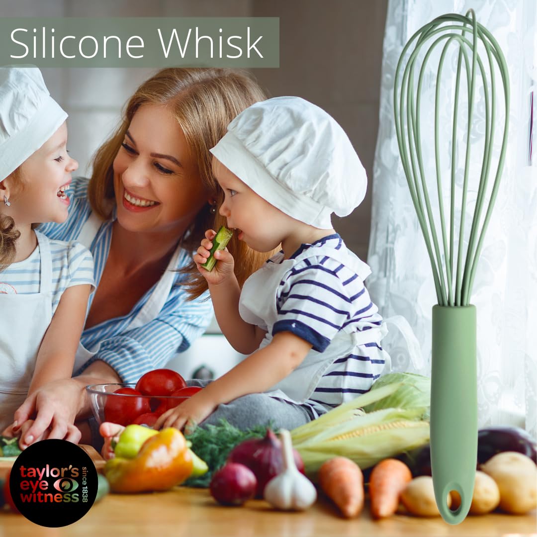 Taylors Eye Witness Large Sage Silicone Whipping Whisk, Dishwasher Safe. Sturdy Build - Image 2