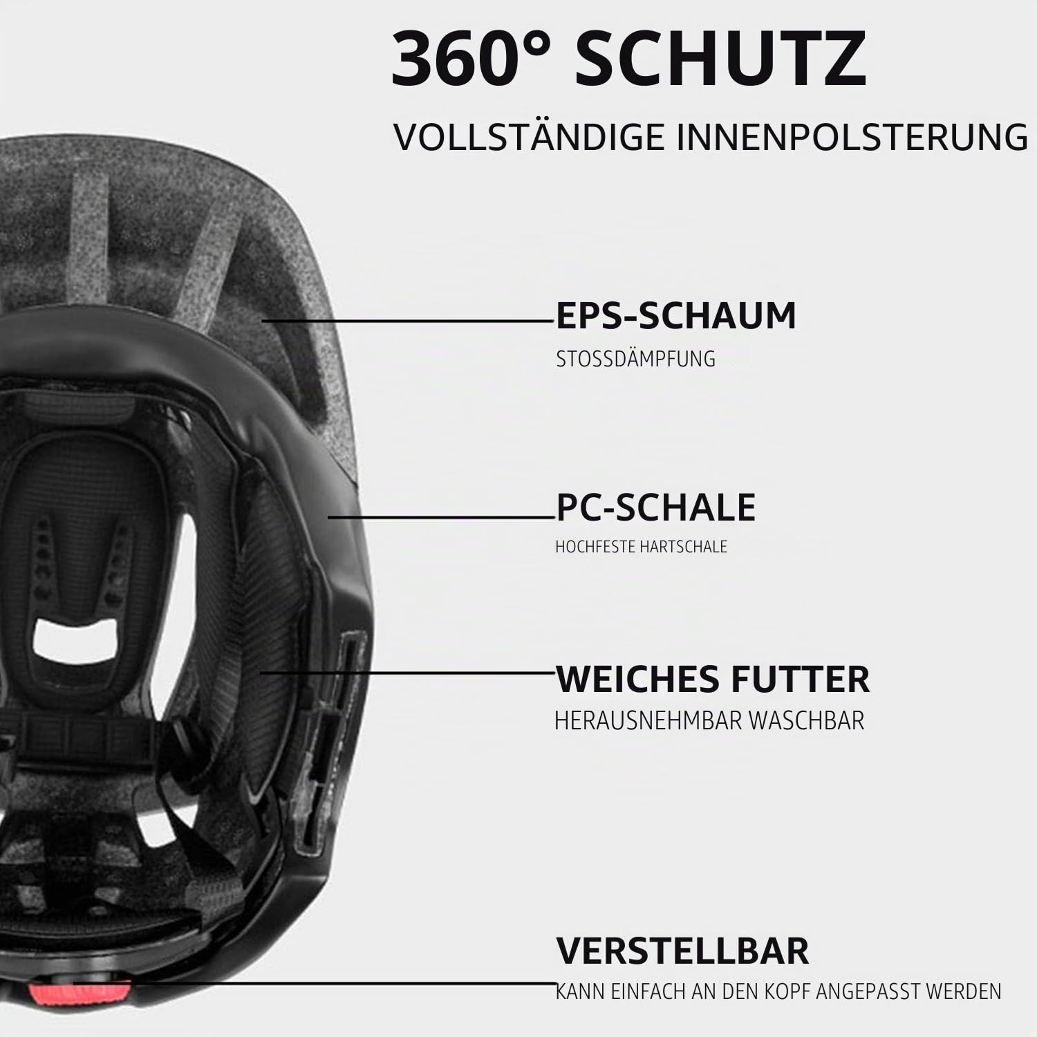 2-in-1 Kinder-Fahrradhelm mit Kinnschutz - Skateboard und Fahrradhelme, Leichter Mountainbike -Helm Abnehmbar, für, BMX, Dirtbike (Schwarz)