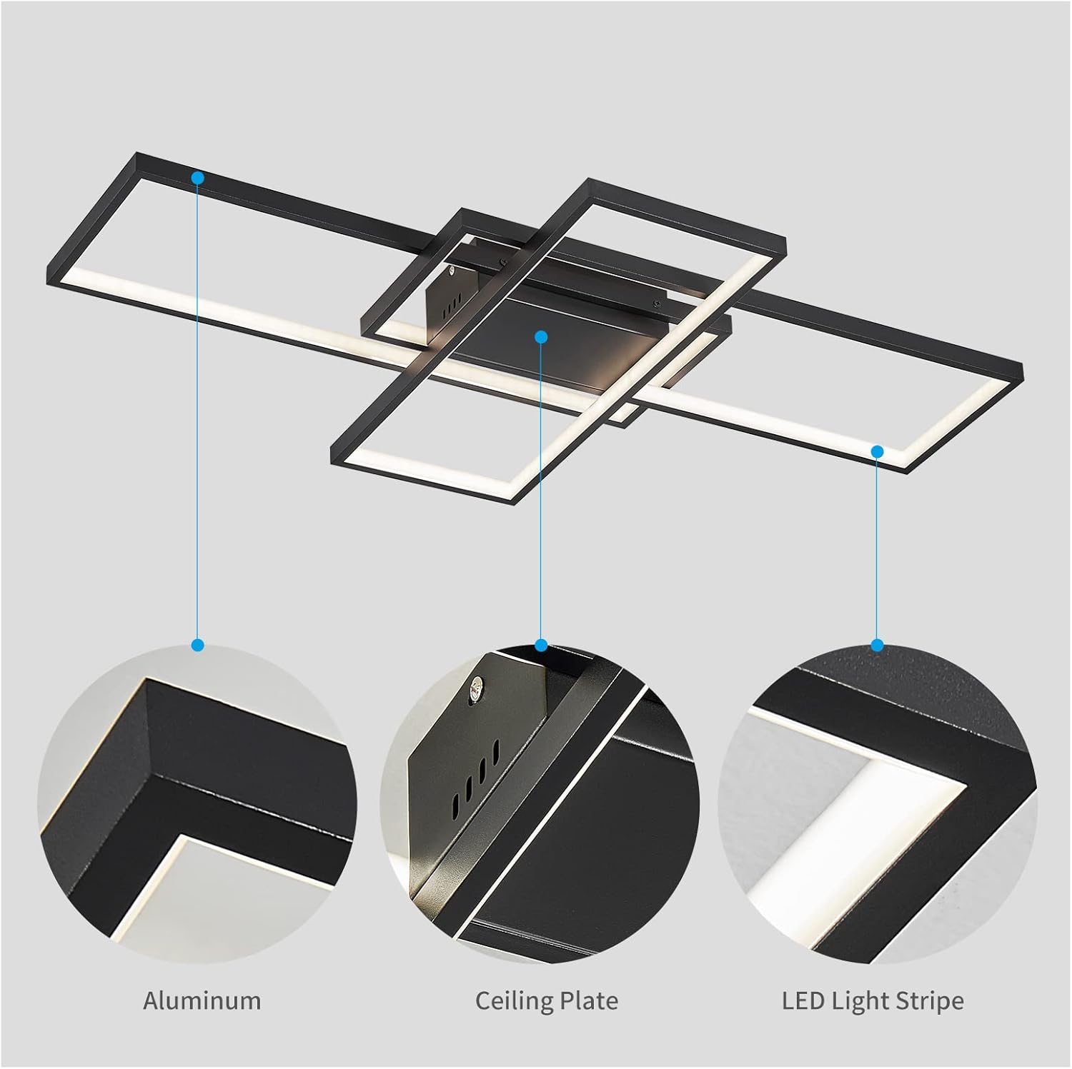 Flash Deals - 70% OFF Leniure White Modern Square LED Light Ceiling Lamp Chandelier Lighting Fixture 35 Wide 22 Deep 3 High, Dimmable Promo Discount Up To 70% Off Leniure White Modern Square LED Light Ceiling Lamp Chandelier Lighting Fixture 35 Wide 22 Deep 3 High, Dimmable