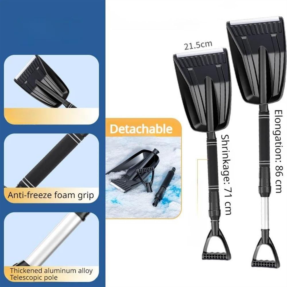 Rascador de hielo para coche Juego De Pala De Nieve Para Coche Pala Quitanieves De Invierno Con Instalación Desmontable Pala Quitanieves De Empuje Engrosada Y Agrandada Rascadores de hielo para coche
