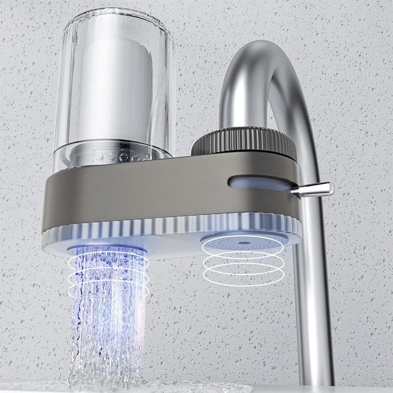 Sistema de filtración de agua de grifo de vapor de doble capa, 7 etapas, acero inoxidable y filtro de cerámica para cocina y baño (bono de filtro adicional)