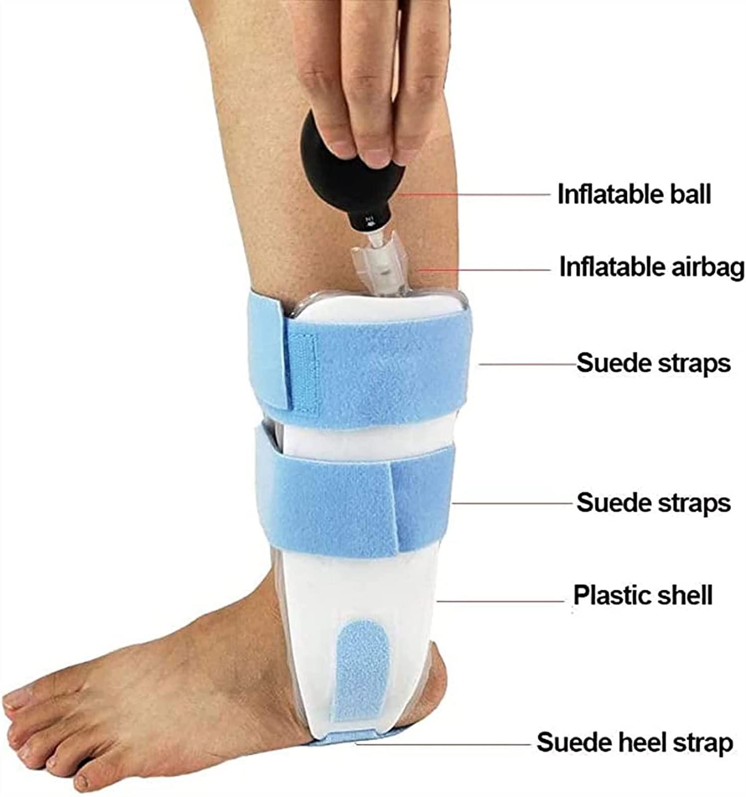 Férula para andador con férula para fracturas cortas, alivio del dolor de pies, soporte para estiramiento de pies, tendinitis de Aquiles, adecuada para hombres y mujeres, soporte de tobillo para amb