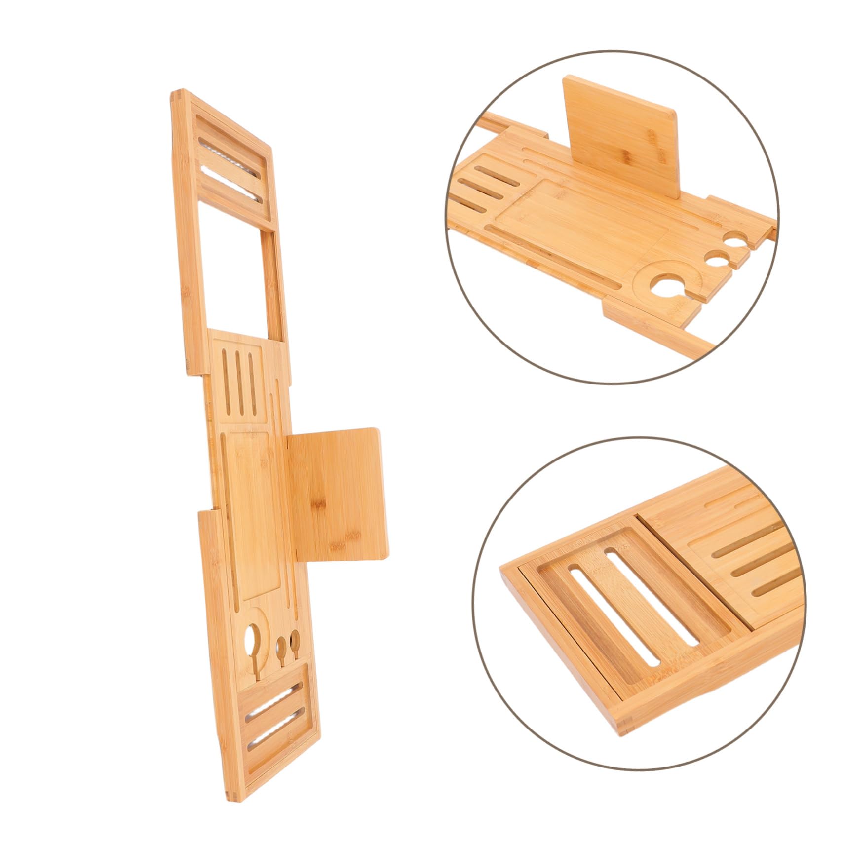 Vassoio da Bagno Facile da Pulire in Bambù Estensibile e Organizer per Vasca Design Regolabile, Resistente All’acqua Accessori Bagno