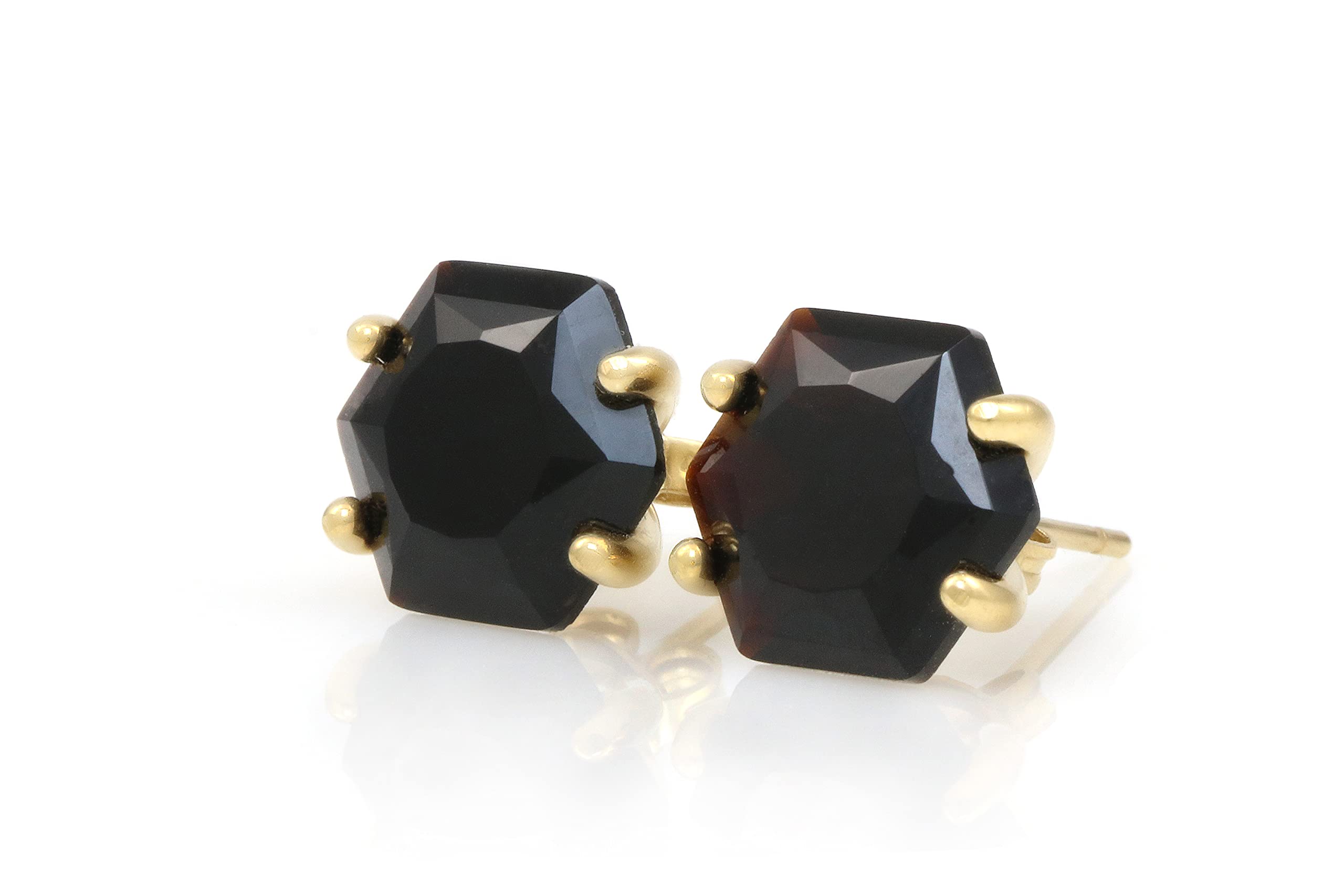 Orecchini Semplice Onice Nero - Orecchini Oro per Tutti i Giorni - Orecchini di Moda, Orecchini di Pietre Naturali - Orecchini da Donna Fatti a Mano per Casual, Formali, Gioielli Regalo