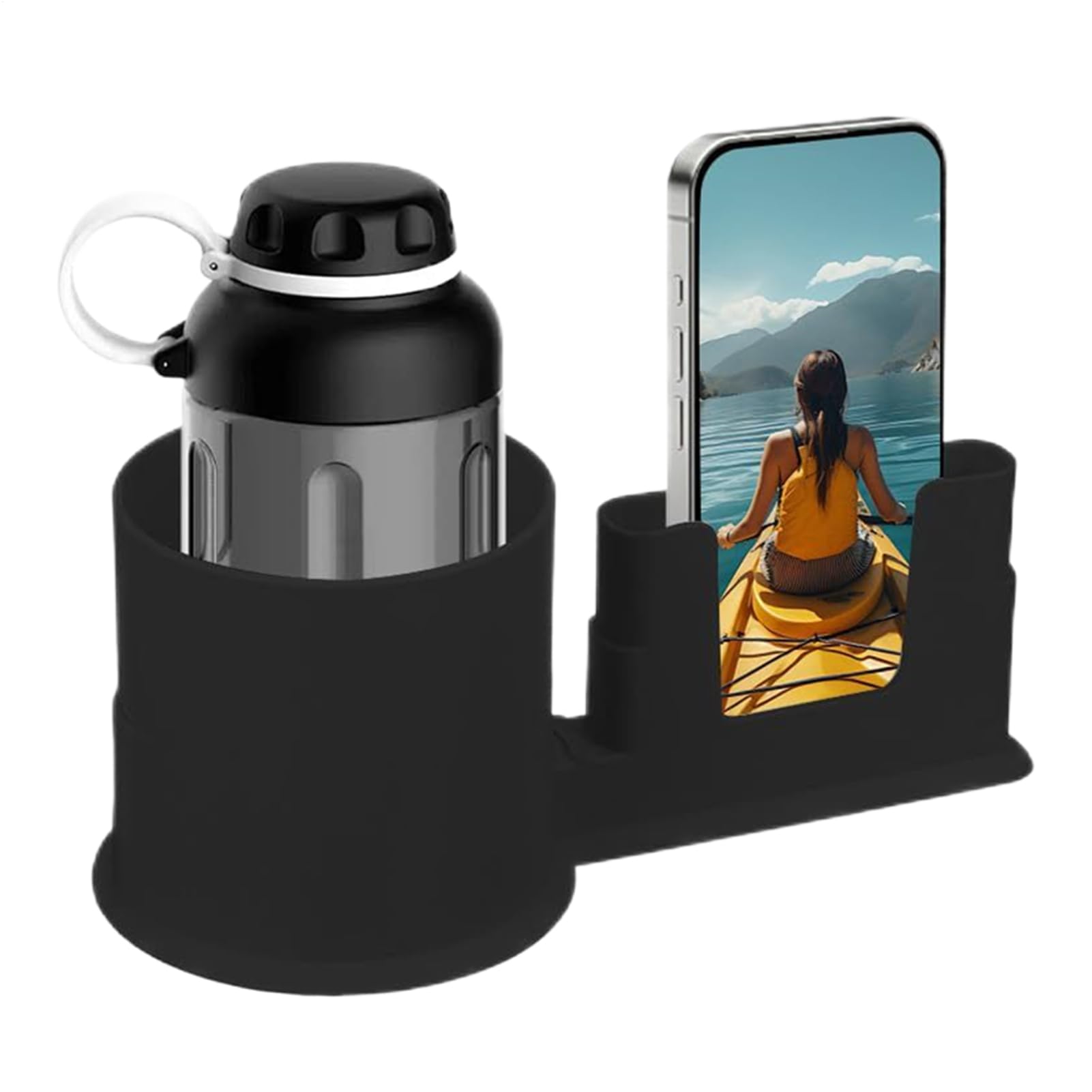 Kayak Cup Holder,Paddle Board Cup and Phone Holder | Anti-Flipping Stand up Paddleboard Accessories for Surfboards Outdoor Yoga Boat Surfing Adventures Fishing