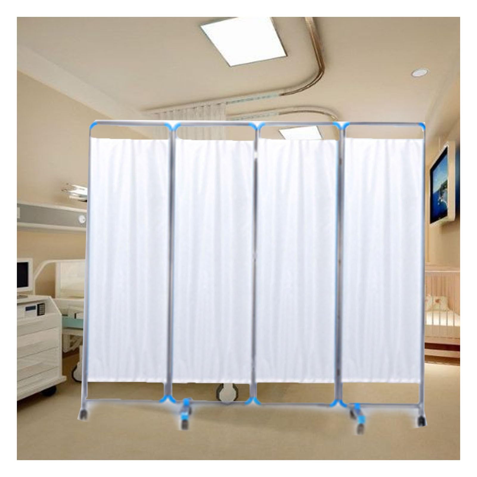 Paravent de confidentialité médical mobile séparateur de pièce pliable 180x50 cm