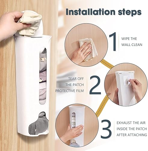 Miniatura 3 de Drkicsy Caja de almacenamiento de calcetines montados en la pared, caja de almacenamiento de ropa interior para el hogar con tapa, organizador de