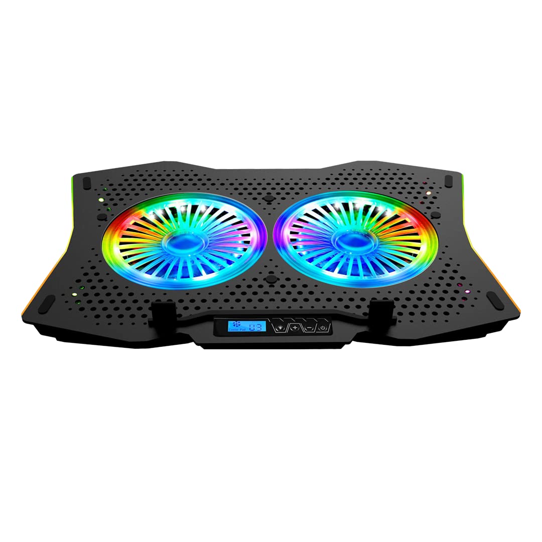 Live Tech Air RGB Cooling Pad Full Bright RGB LED Lights Laptop Cooling Pad 2 Big Fans for 38.1 cm - 43.94 cm (15-17.3 Inch) Ergonomics Stand Multiple Angel Gaming Pad(Air) (B08JVCN7XW) Amazon Price History, Amazon Price Tracker