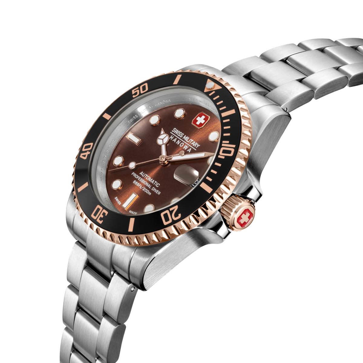 Swiss Military Hanowa Herren Automatikuhr Sealord Professional Diver 41 MM Durchmesser Datum Saphirglas