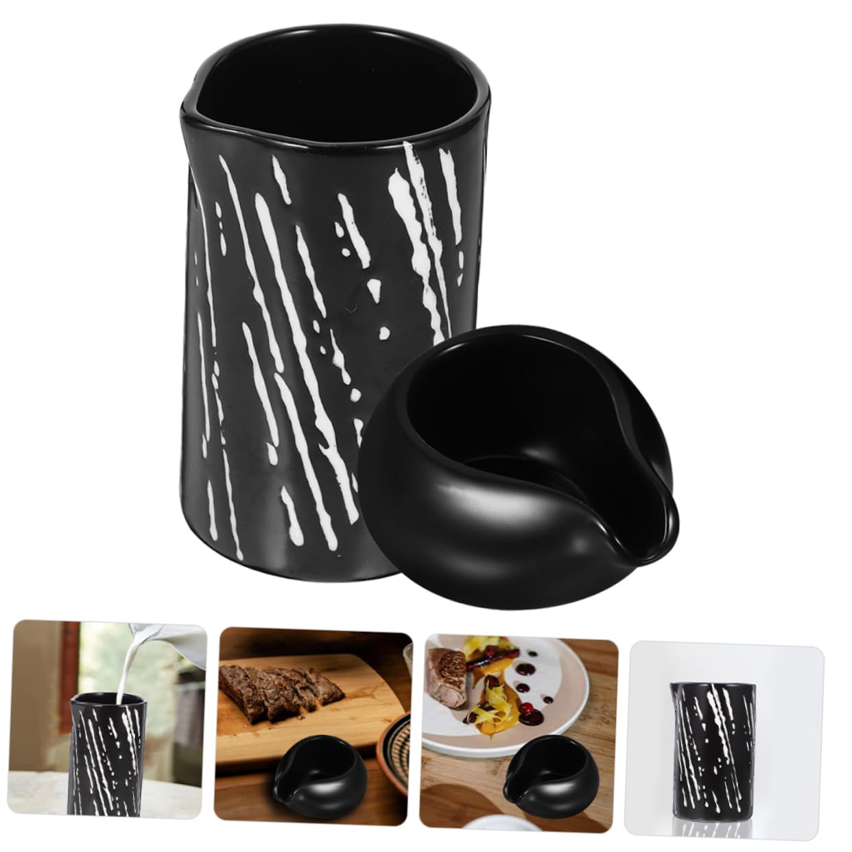 Mobestech 2pezzi Brocca in Ceramica Per Latte e Altri Liquidi Per Servire Salse e Aggiungere Un Tocco Sofisticato Alla Tavola Da Pranzo Multiuso e Design Versatile Per Caffè Tè e Cucina