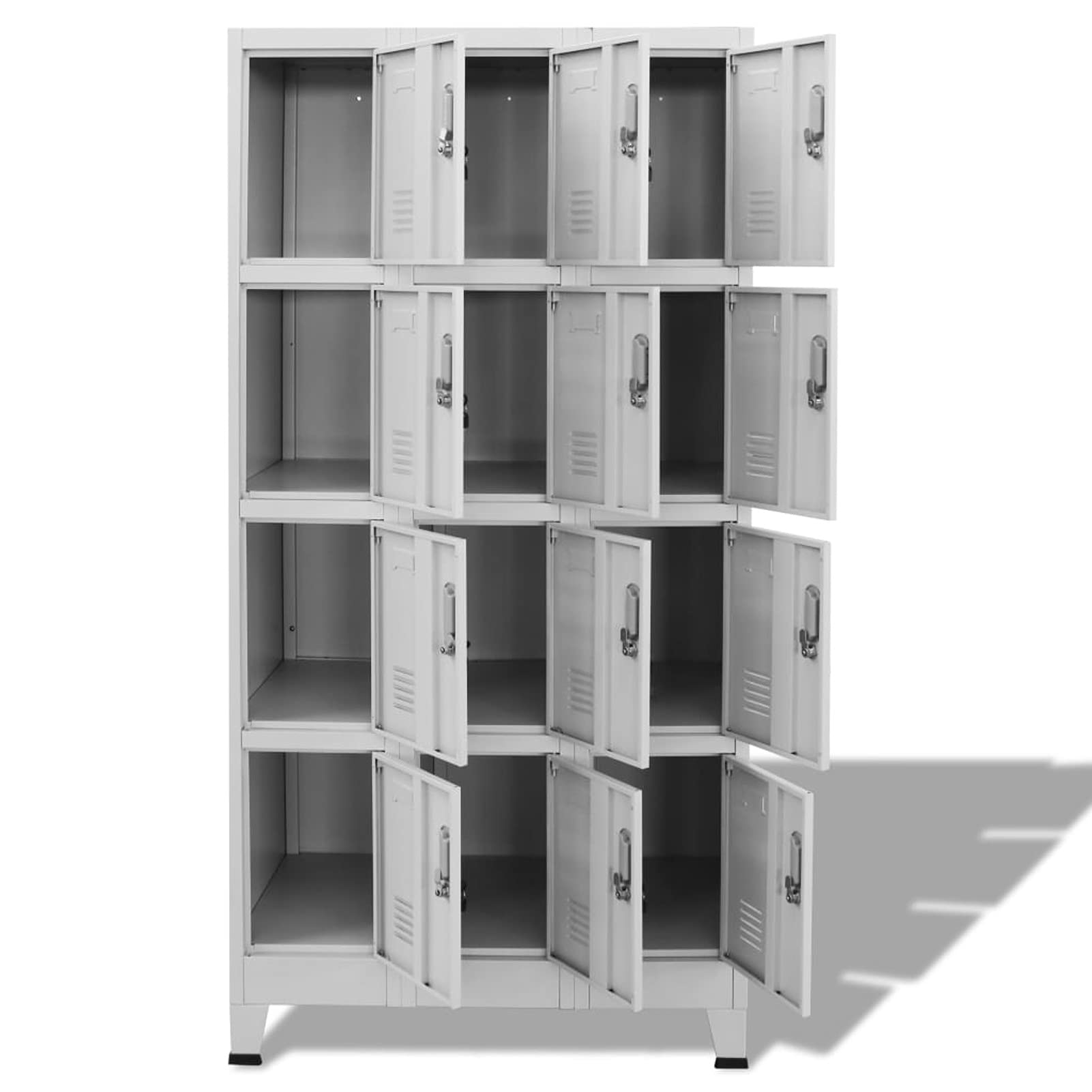 Armario Taquilla Metalico, Armarios de Almacenaje, Taquillas Vestuarios, Taquillas de Acero, con 12 Puerta con Cerradura y 12 Compartimentos, Gris 90x45x180 cm