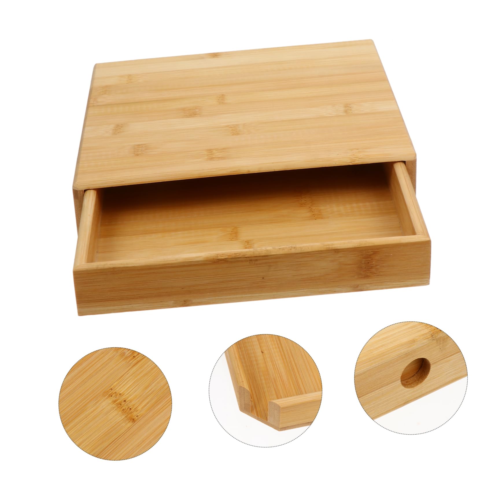 KOMBIUDA Caja de Madera para Pastel de Té Estilo Cajón, Caqui