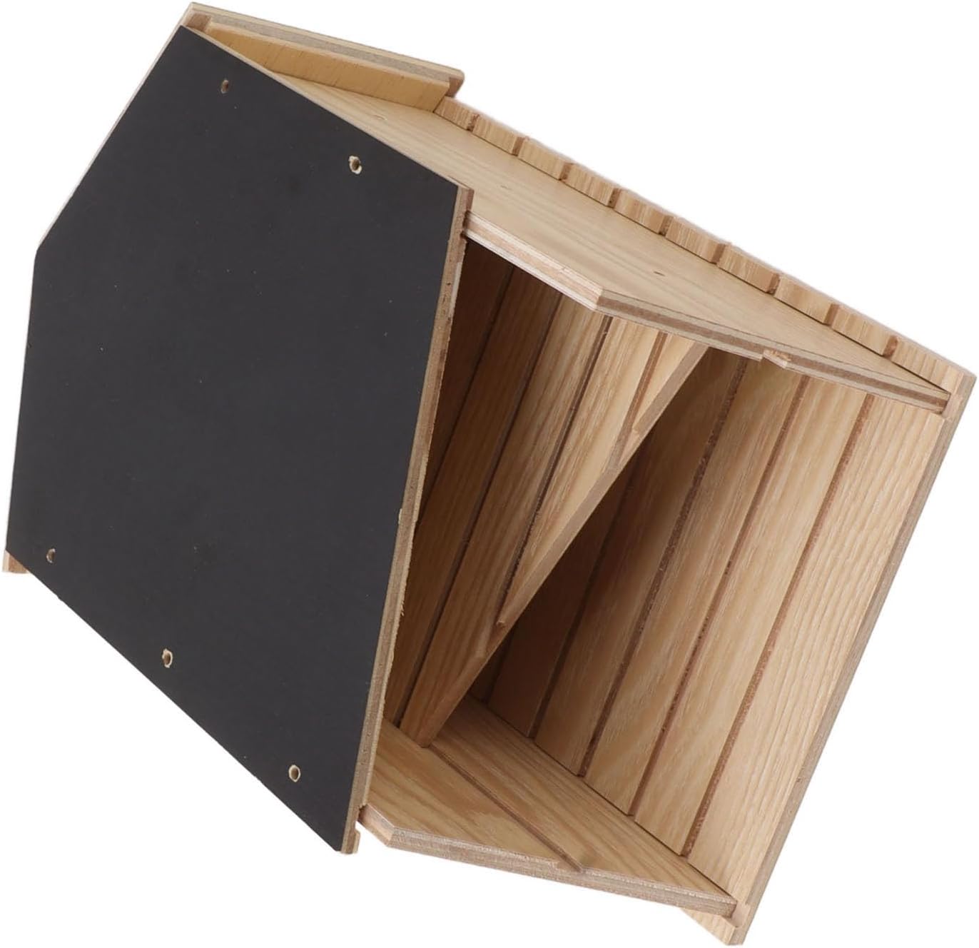 GLOGLOW Wooden Bat House, Double Chamber Windproof Bat Box Shelter for Outdoor Garden Patio Yard Easy for Bats to Land and