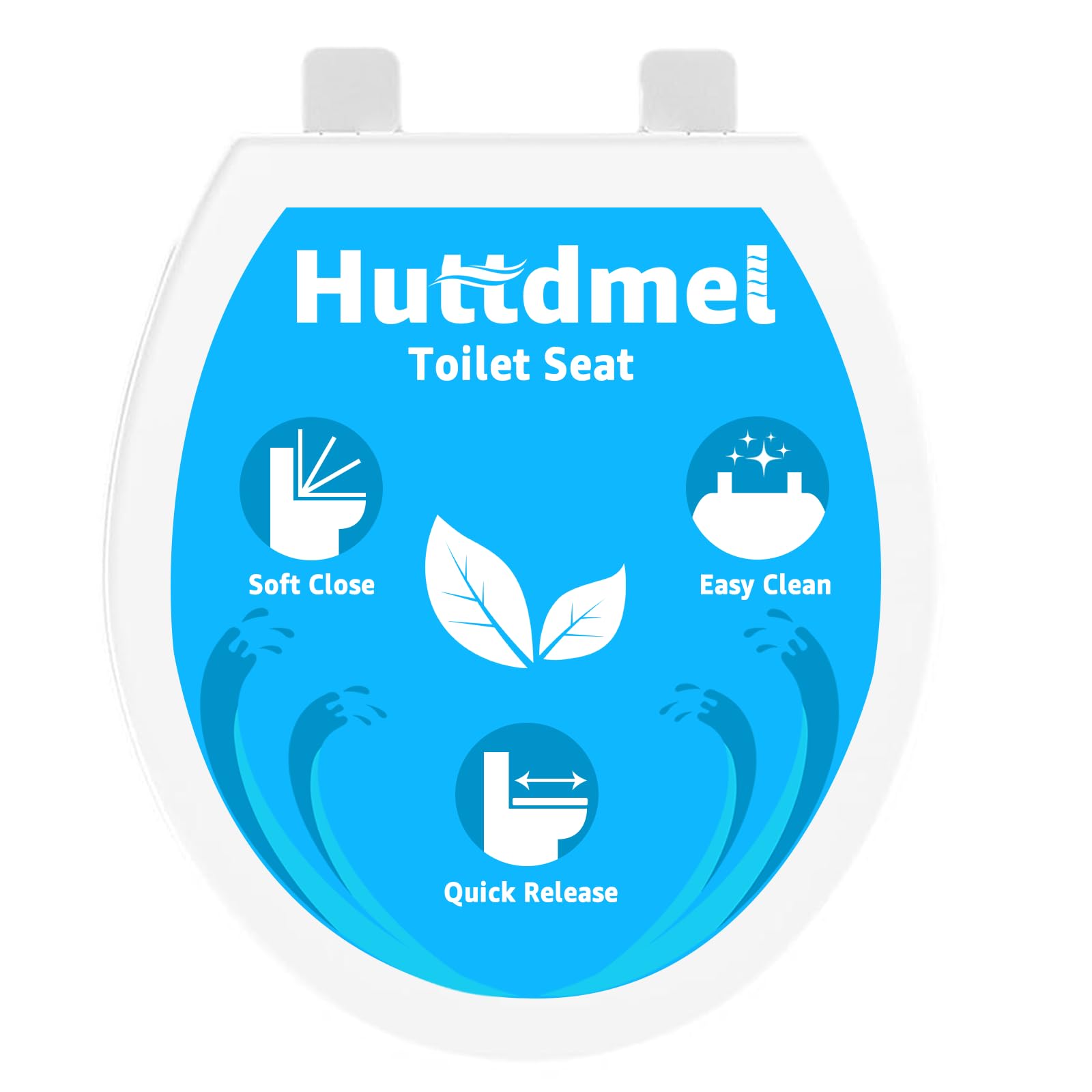 Toilet Seat Round 16.5 Inch with Quick Release - Quick Connect,White Round Toilet Seat with Soft Close,PP Material Safe, Easy Clean and Install,Sturdy Accessories Never Loosen,2 Years Support