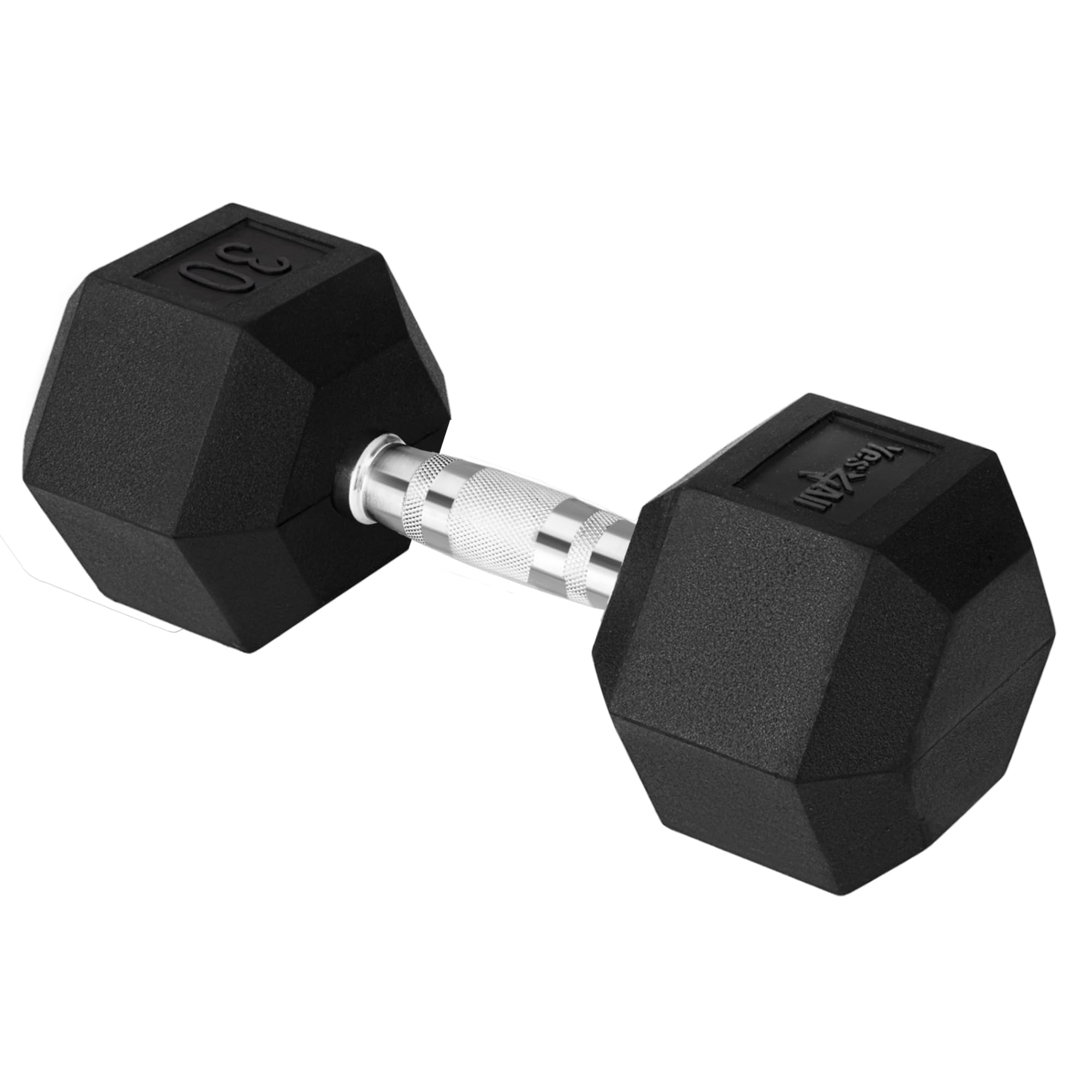 Yes4All Chrome Grip Encased Hex Dumbbells – Hand Weights With Anti-Slip 5-50 LBS Single