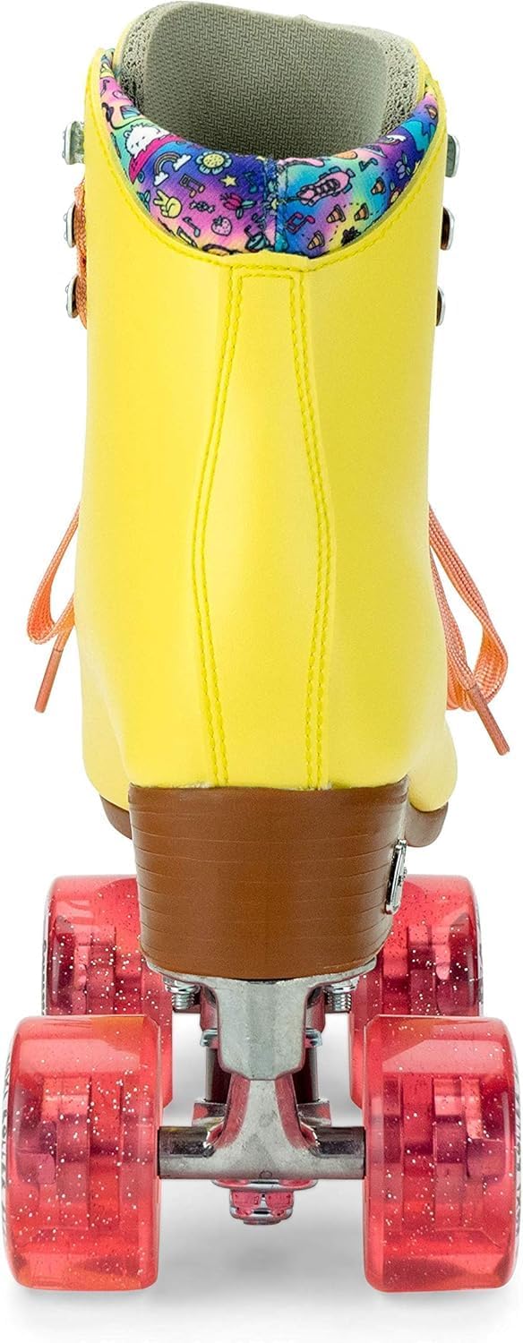L'Estel Skates - Moxi Skates - Beach Bunny Set - Fashion Roller Skates for Women - Lemon - Size 7