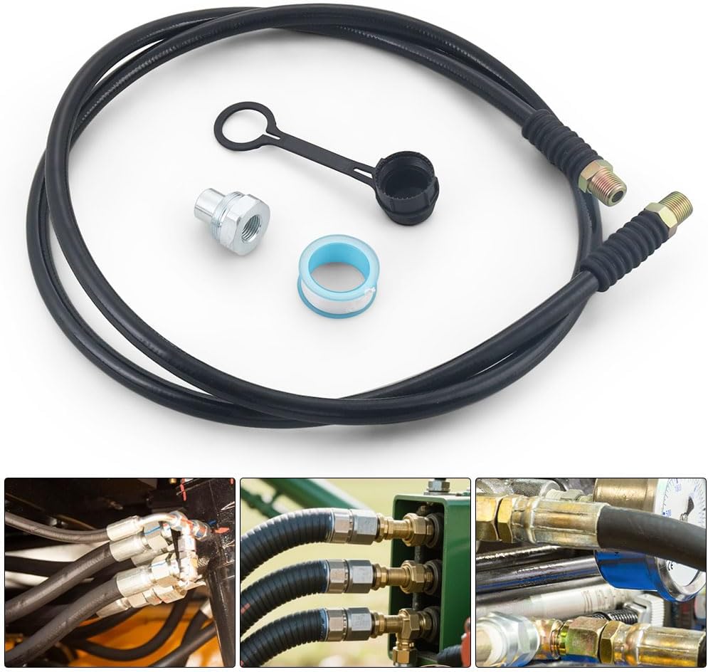 Hydraulic Hose Assembly, 1/4" ID x 6ft High Pressure，CH-604 Coupler Hydraulic Hose, 10000 PSI, 3/8" NPT Thread Crimped Coupler for Jacks & Tools (BLACK)