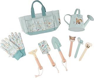 Little Dutch 9114 Gartengeräte Set für Kinder inklusive Tasche 10-teilig - Forest Friends