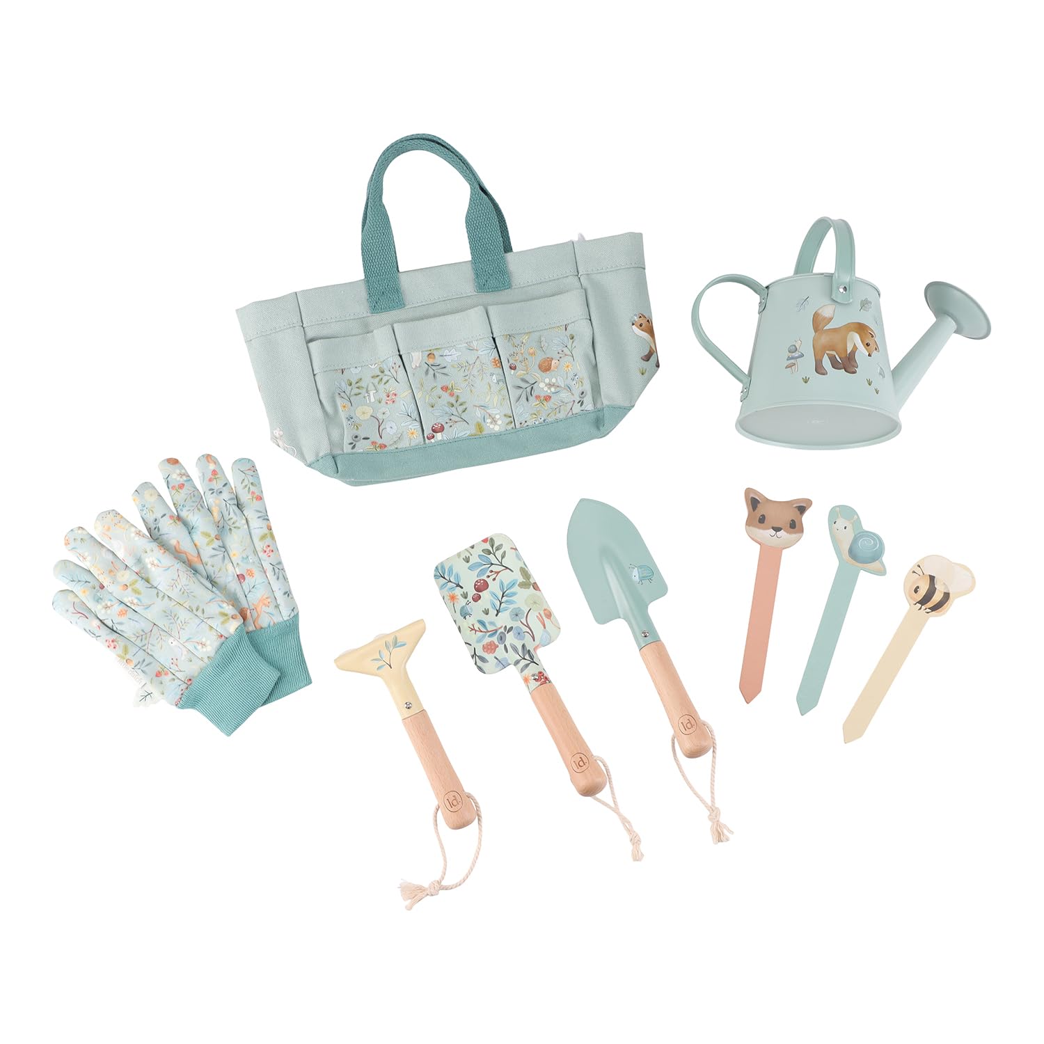 Little Dutch Forest Friends 9114 - Juego de herramientas de jardín para niños (incluye bolsa, 10 piezas)