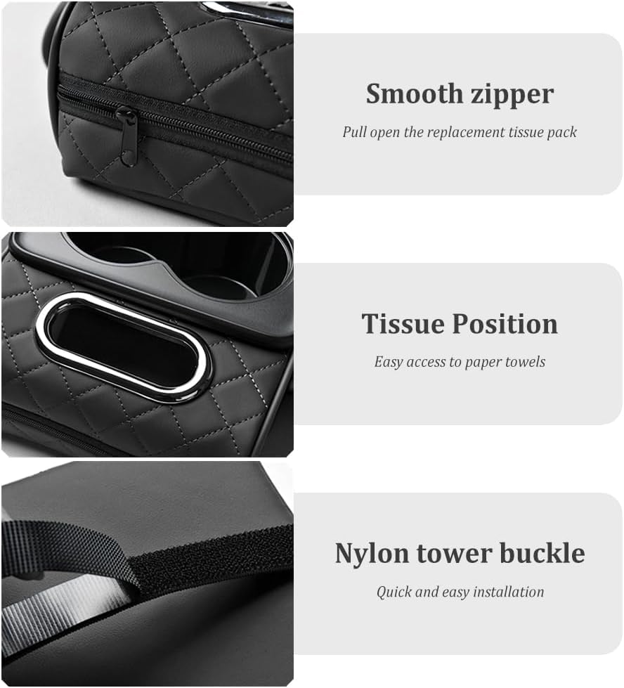 Image of Flygon Multifunctional Car Armrest Cushion, Integrated Pressurized Multifunctional Car Armrest Heightening Pad, Auto Center Console Arm Rest Cushion with 2 Cup Holder