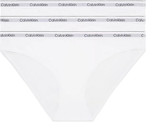 Calvin Klein Damen 3er Pack Slips Bikini Form Baumwolle mit Stretch