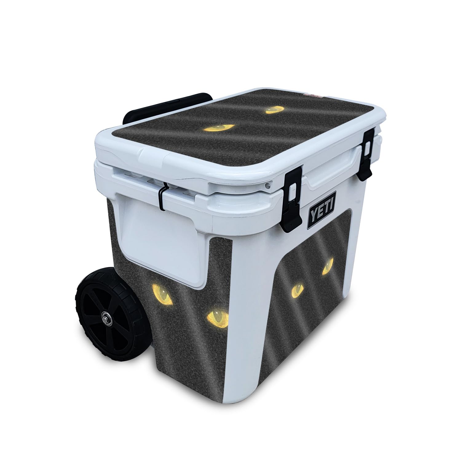 Glossy Glitter Skin Compatible with Yeti Roadie 32 Wheeled Cooler - Cat Eyes - Premium 3M Vinyl Protective Wrap Decal Cover - Easy to Apply | Crafted in The USA by MightySkins