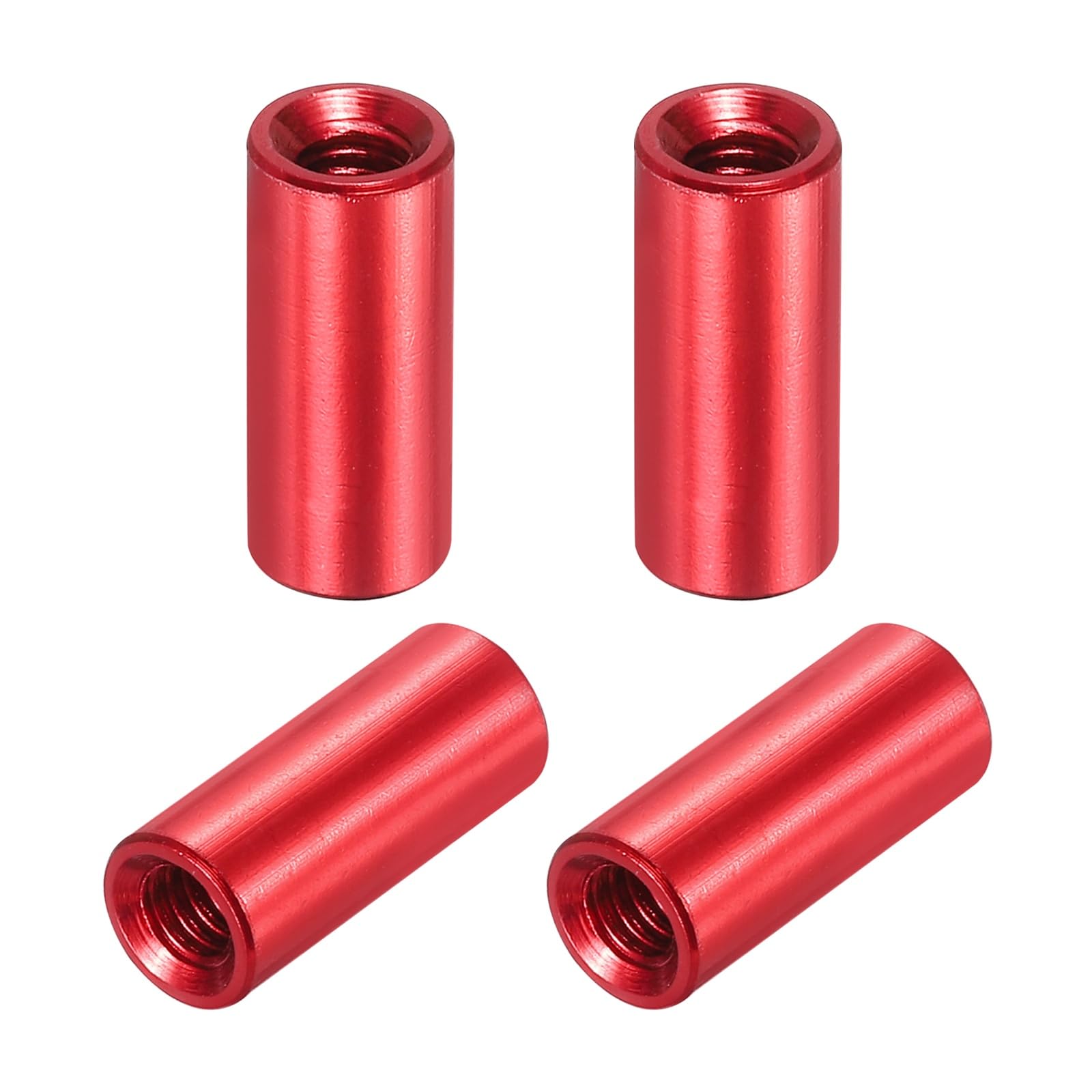 sourcing map 4 Pcs M3x15mm Round Aluminum Standoff Column Spacer, Coupling Screws Female Threaded Spacers for RC Multirotor Parts DIY FPV Quadcopter (Red) โ image 1