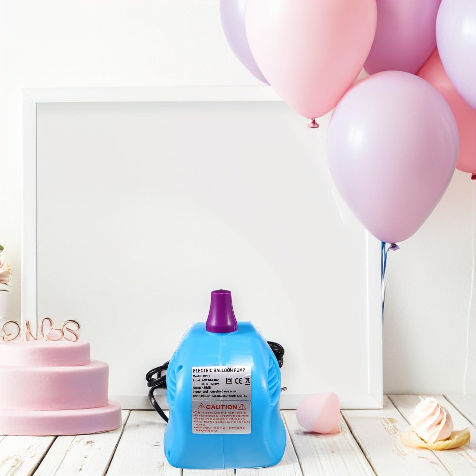 Gonfiatore Elettrico per Palloncini a Foro Singolo 13000pa Blu