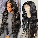Durya Human Hair Wig 5x5 HD Lace Closure Wigs Human Hair Body Wave Lace Front Wigs for Women Glueless Wigs Pre Plucked Natural Color 250% Density 28 Inch