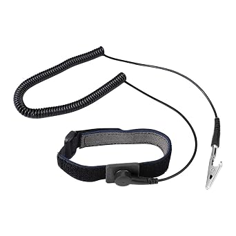 Anti Static Wrist Strap, 11" Anti Static Wristband Grounding Bracelet with Alligator Clip and Extendable Long Cable, Fits Wrist Circumference 6" to 8.5". [Black]