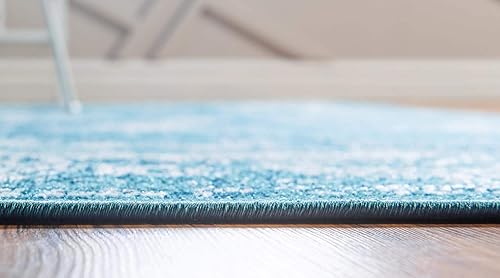 Miniatura 7 de Unique Loom Aarhus Collection - Alfombra vintage con borde, 10 x 13 pies, azulmarfil