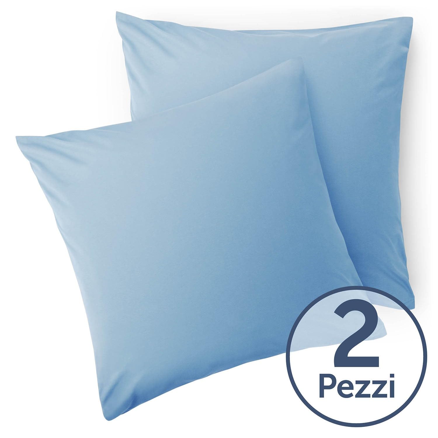 Blumtal Federe Cuscini Divano 50x50 cm - Set di Copricuscini per Divani in Microfibra a 2 Pezzi con Chiusura a Zip, certificati Oeko-Tex, extra morbidi e lavabili - Azzuro Chiaro