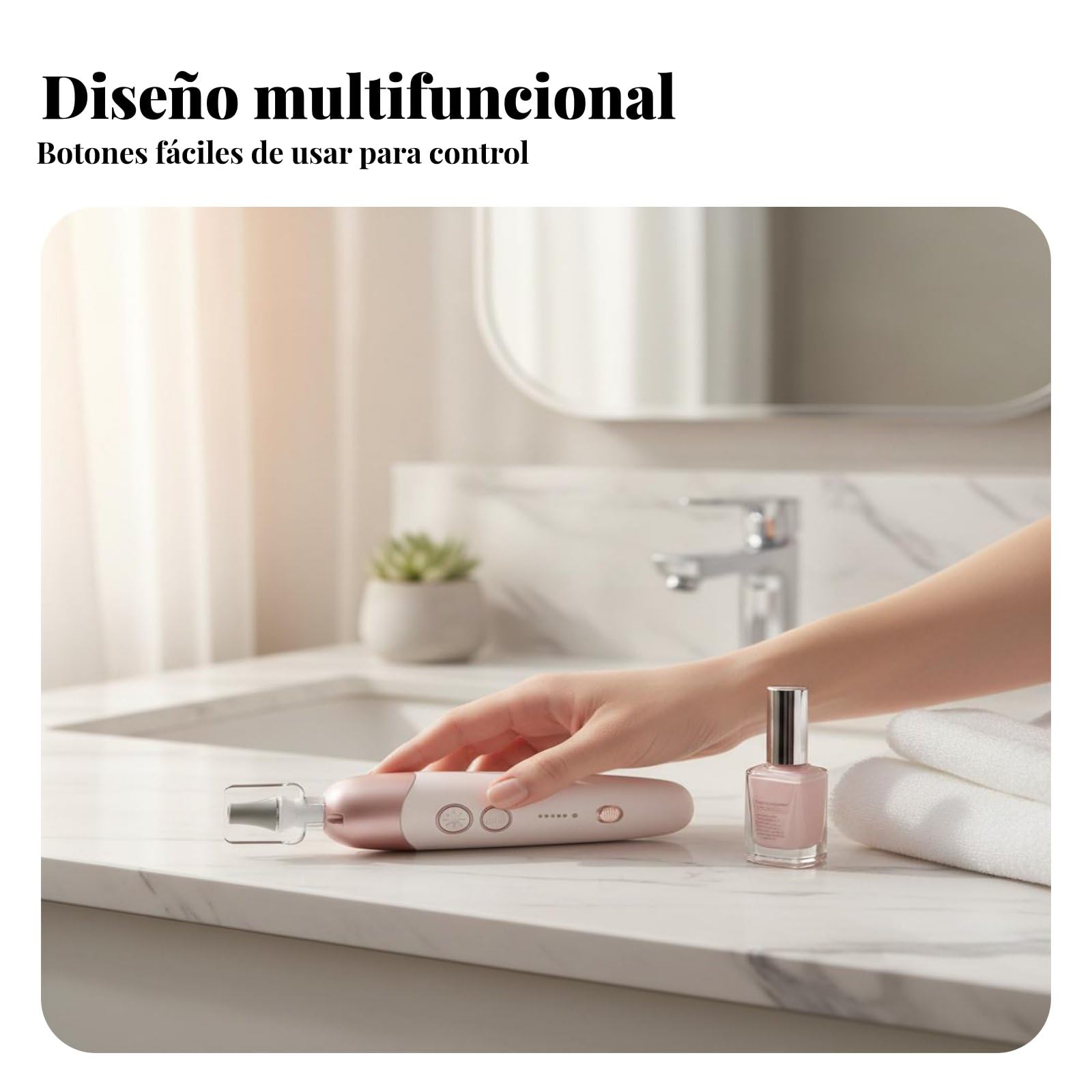 Torno de Uñas Eléctrico Portátil 3 Velocidades Ajustables Torno Eléctrico para Uñas Multifuncional para Esteticistas, Mujeres, Hogar, Viaje, Casa , Rosa