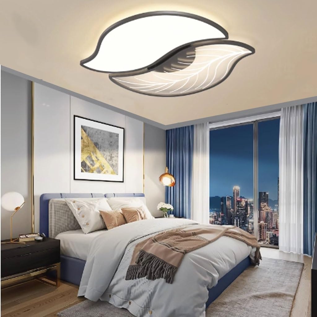 Plafonnier LED enfant noir de 45cm 36W à télécommande variable