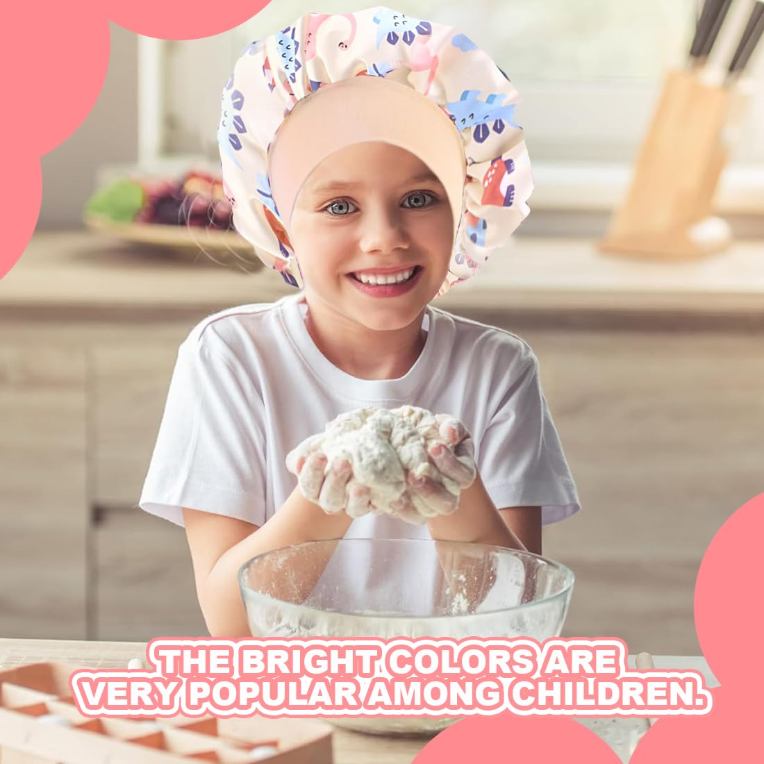 1 Piezas Gorro de Seda para Dormir para Niños, Gorro Saten Pelo Rizado, Gorro Seda Dormir, Suave Gorros para Dormir con Banda Elástica Ancha,para Niñas, Niños